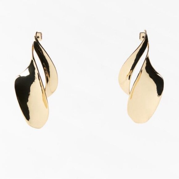 Zara Twisted Gold Earrings NWT - Picture 3 of 6
